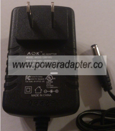 AOK AK02G-1200100U AC ADAPTER 12VDC 1A USED 2 x 5.5 x 10mm - Click Image to Close